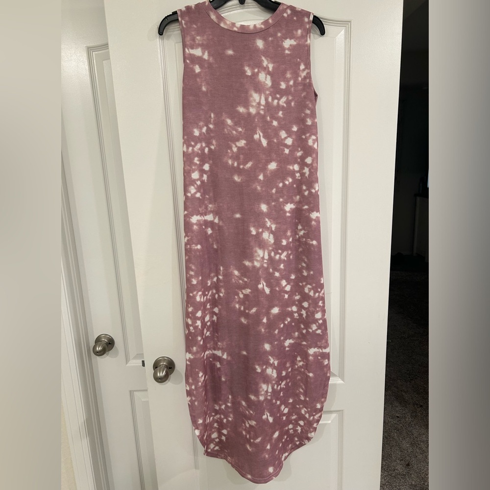Euc Casual Loose Sundress Sleeveless Split Maxi Long Beach Shirt Dress — image 5 of 8